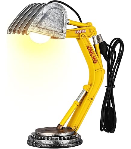 Lampe De Chevet Pelleteuse Pour Chambre Enfant - Décoration Thème Construction Garçon/fille, USB