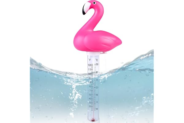 Thermomètre flottant incassable pour piscines, spas, aquariums, étangs et bébés (rose)