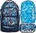 Produktbild satch pack Splashy Lazer 3er Set Rucksack, Schlamperbox & Regencape Blau