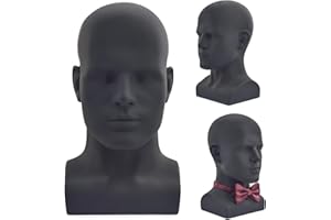 SK-QACD Cabeza de maniquí profesional para hombre, cabeza de maniquí de cosmetología para auriculares de exhibición, auriculares, consola de juegos, sombreros, pelucas y joyas (L90-YH)