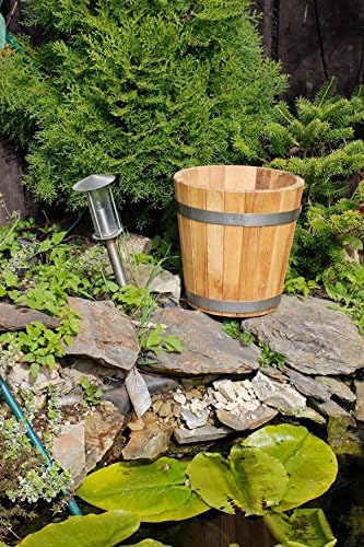 High-quality barrel, flower pot, wooden bucket from robust oak - available in many sizes (40 x 25 cm)