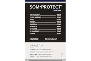 SomProtect - Complement Alimentaire Sommeil & Relaxation - Magnesium, Reishi, Eschscholtzi, Melisse, Vitamine B6 - Aragan - Programme 30 Jours