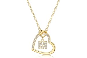 LIHELEI Collares de corazón e inicial para mujer, collares de plata 925, adolescentes, niñas, mujeres, collar de letra delicado para mujeres, regalos de joyería para mujeres, A-Z