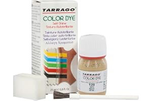 TARRAGO Tinte para Zapatos y Bolsos de Cuero y Textil con Esponja y Brocha | Cubre Rozaduras y Desgastes del Calzado | Gama de 90 colores