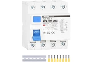 DIHOOL Disyuntor de corriente residual RCD tipo B guía Din 4 polos 63A 300mA