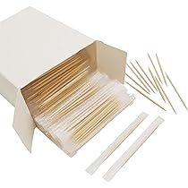 RUECAB - Stuzzicadenti in Scatola, Stuzzicadenti in bambù - Set di 3 scatole Dispenser in plastica - 3 x 100 Pezzi - per servire Gli antipasti - Materiale: bambù - Dimensioni: 2 x 63 mm