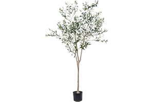 Hobyhoon Artificial Olive Tree, 6FT Tall Faux Silk Plant Artificial Tree in Potted Oliver Branch Leaves and Fruits for Modern Home Decor Indoor