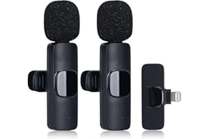 TOWEAR Kabelloses Lavalier-Mikrofon für iPhone iPad, Plug-Play, kabelloses Mikrofon für Aufnahmen, Live-Stream, YouTube, TikTok, Facebook, Geräuschreduzierung, automatische Synchronisation