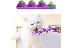 STARROAD-TIM Palline di Erba Gatta Giocattolo di Erba Gatta per Gatti Palline Commestibili Girevoli Palline Commestibili di Erba Gatta Autoadesive Sane Naturali Pulizia dei Denti Giocattolo di Menta