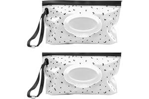 ALLY-MAGIC Baby Wet Wipes Pouches, 2 Pcs Baby Wet Wipes Dispensers, Travel Wet Wipes Bags Cases Reusable Refillable, Portable Wipe Carrying Pouches Case for Baby Y3SJB (5)