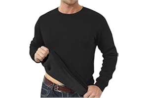 RLEHJN Sweatshirt Polaire Homme Sweat-Shirt Homme Sans Capuche Sweat Col Rond Manches Longues Slim Pull En Sherpa Grande Taille Pull Chaud Décontracté Confortable Couleur Unie De Travail Quotidienirt