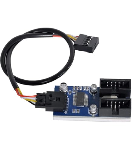 9pin USB Header Male 1 To 2 Female Extension Splitter Cable Connector Adapter YS - Foto 10