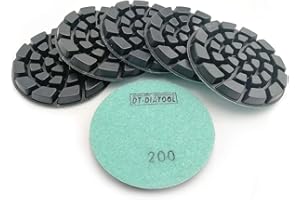 DT-DIATOOL Diamant Schleifpad 100mm 6 Stücke #200 zum Trocken/Nass Polieren Beton Zement Terrazzo Fußboden
