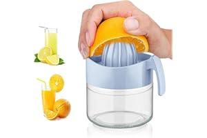 BEST HOUSE ANOTHER FINE PRODUCT Best House | Lemon Squeezer | Manual Lemon Citrus Juicer | 300 ml | BLUE | Multifunctional Glass Fruit Juicer | Lemon Lime Orange Citrus Squeezer Manual Hand Press Juice (Pack of 1)