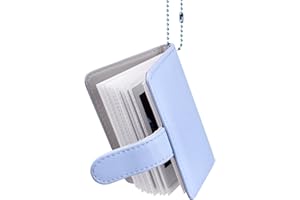 HIYQIN Mini Album Photo 32 Poches Compatible avec Fujifilm Instax Instant Film - Album per Instax Mini 12 11 70 7s 8 9 99 90 EVO, Album Photo Portable avec Porte-clés - Bleu