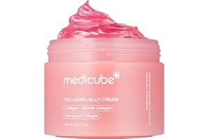 MEDICUBE Collagen Jelly Cream (110 ml) | Frystorkat hydrolyserat kollagen för hudbarriäråterfuktning och 24 timmars glöd - fy