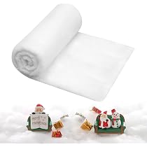 ZoneYan Décoration Neige Artificielle En Rouleau - Tapis De Fausse Neige Pour Sapin De Noël, Scènes Hivernales Et Fêtes (2,6 X 7,8 Pi)