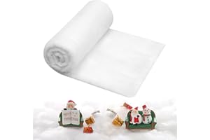 ZoneYan Manta de Nieve Navideña, Rollo de Manta de Nieve Decoración Navideña, Alfombra de Nieve Artificial, Esponjosa Manta Falsa Nieve para Decoración de Fondo de Aldea Navideña (2,6 x 7,8 pies)