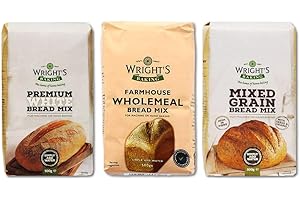 WRIGHTS BAKING Wright's Baking Bread Mix Selection Pack - Premium White, Farmhouse Wholemeal & Mixed Grain (One of Each 500g Pack)