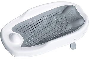 SPACNANA Baby Badewannen Stütze Rutsch Feste Kissen Retikulation Tragbare Säuglings-Dusch Halterung Sitzend und Liegend Baby-Badegast (Grau)