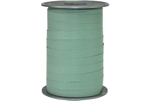 PRÄSENT C.E. Pattberg ruban couleur vintage vert, 200 m de ruban à friser paperlook pour la décoration de cadeaux, largeur 10 mm, bolduc pour emballage de cadeaux et décoration