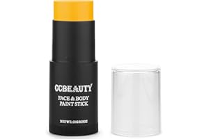 CCbeauty Yellow Face Paint Stick,Face Painting Kit,Non Toxic SFX Makeup For Simpsons Animal Halloween Costume Cosplay,Oil Based Professional FX Body Paint For Adults,Full Coverage Painting Foundation
