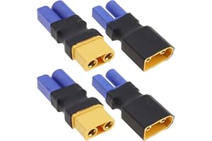 ECSiNG 4X XT90 Femelle à EC5 Adaptateur de Prise Mâle XT90 Mâle à EC5 Connecteur Femelle Convertisseur de Batterie sans Fil pour UAV RC Voiture Modèle d'avion Lipo Batterie