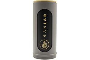 GANJAR Humidor für Kräuter - Behälter Made in Germany mit Hygrometer + UV-Schutz, Sichtfenster und Halter für Feuchtigkeits-Pads F-Series (Smoky Grey)
