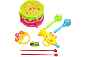 Hojalis Baby Musical Instruments Set, 8 Pcs Kids Drum Kit, Baby Drum Set, Toddler Musical Instruments, Sensory Percussion Instruments, Educational Musical Toy for Baby Boys Girls(Random Color)