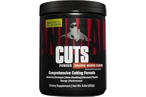 ‎ANIMAL Universal Nutrition ANIMAL CUTS Pulver (Orange Mango) Diät- & Definitionssupplement zum Gewichtsmanagement - regt Stoffwechsel an & reduziert Wassereinlagerungen, mit Koffein & Tyrosin, 42 Portionen