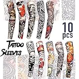 STILVOLLES ZUBEHÖR - Dieses Set aus künstlichen falschen Tattoo-Ärmeln stellt ein tolles Accessoire dar. Prima Dekoration für Karneval, Fasching, Rosenmontag, Ostern, Party, Feiertag, Oktoberfest, Cosplay Party, Club, Feier, usw.