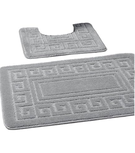 Rapport Home Kyra Set Tappetini Da Bagno In Cotone Con Motivo A Rombi - 2 Pezzi: Tappeto (76x46 Cm) E Pièdipoggio (46x45 Cm) - Lavabile - 3