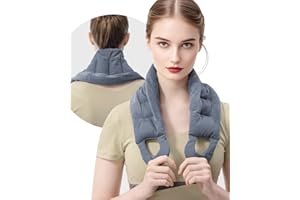 COMOIL Wheat Bag Microwavable with Handles, 82 * 16cm Neck and Shoulders Wrap, Soft Microwave Heat Pack, Reusable Moist Heat Packs for Cold and Warm Compress