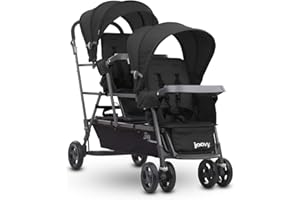 Joovy Big Caboose - Passeggino triplo in grafite con supporto in tandem, seduta e supporto, colore: Nero