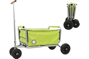 ‎BEACHTREKKER Beachtrekker Life Faltbarer Bollerwagen + Feststellbremse, klappbarer Handwagen mit Luftreifen (Grün)