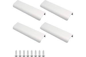 YunBey Maniglie Nascoste in Alluminio 4 Pezzi Moderna Maniglie Nascoste per Armadietti per la Casa, la Cucina, i Cassetti, gli Armadi (Argento)