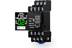 Ailao Rele 220V Temporizador Digital 0,1s-99h Rele para luces Control de tiempo de ciclo retardador 4 Normalmente abierto/Normalmente cerrado 14 pines AC 220V con zócalo.