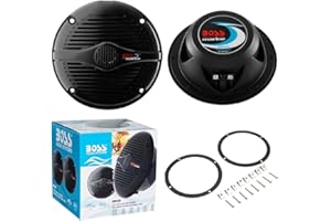 GK SOUND KIT-Set FÜR BOSS Audio Systems MR50B 2 Schwarze 2-Wege-Marinelautsprecher 5,25" 13,5 cm 135 mm, 75 Watt rms 150 Watt max, wasserdicht, Meer, Schwimmbad, Boot, Hotel, pro Paar + kostenloses Zubehör