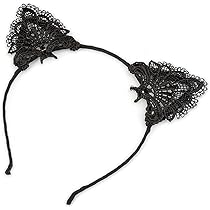 Accessoire Halloween Femme Lot De 3 Bijoux Gothiques - Collier Ras Du Cou & Bracelets Dentelle Noire - Style Lolita/Steampunk Bijou Noir