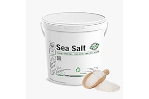 GROW CHEM Natural Sea Salt, 1Kg Bucket, Pure Coarse Sea Salt Crystals, 100% Natural Salt, Gluten Free, Vegan and Kosher Certified for Cooking, Seasoning, Bath, Beauty and Salt Grinders