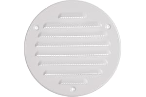 Vent Systems - Cubierta redonda de metal blanco de 4 pulgadas (interior) para rejilla de ventilación de aire, deflector de ventilación de aire de registro, rejilla – Malla integrada – HVAC para baño,