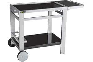 Cook'in Garden - Carro Media 80 - Carro con Superficie de Trabajo - Mueble con Ruedas Fácil de Mover, Porta-Botellas - Soporte para Plancha o Barbacoa