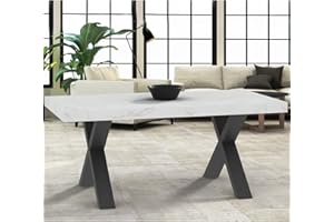 Yellow shop - Tavolo rettangolare allungabile in legno e gambe in mdf XILON Michelangelo (marmo bianco) (180/260X90 CM)