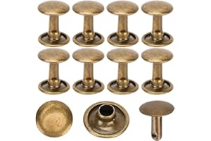 Cikonielf Set di 200 Rivetti in Metallo a Doppio Cappuccio, 10x10mm, Bronzo, per Riparazioni in Pelle, Borse, Cinture, Scarpe, Decorazione