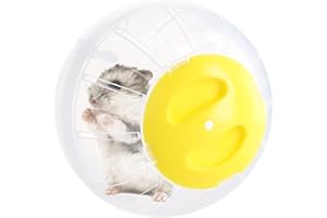 EHUIHUAN Boule Hamster, Hamster Exercise Ball, Balle d'exercice pour Hamster, Transparent Mignon Animal Hamster Boule, Roues D'exercices pour Petits Animaux, Hamster, Gerbille, Cochon d'Inde (Jaune)