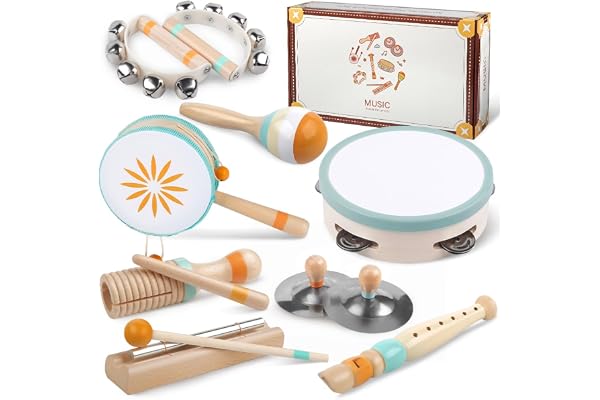 Instruments de Musique pour Tout-Petits, Jouets musicaux Montessori pour bébés, Instruments pour garçons et Filles de 1 an, Cadeau de Noël et d'anniversaire pour Enfants de 1 à 3 Ans (8 in 1)