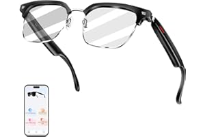 XELETU AI Übersetzungs Brille 144+ Sprachen AI Smart Glasses Echtzeit Video Sprachübersetzungs Antiblau Licht Brille mit Sprachassistent Mikrofon Lautsprecher für Lernen Reisen Telefonanrufe Business Musik