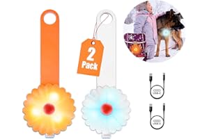 AHJ Hundelicht, 2 Stück Blinklicht Schulranzen Kinder, Sicherheits LED Blinklicht für Hunde - Katzen, USB-C Wiederaufladbar LED Licht Leuchthalsband Hund, licht für Jogger - Walker - Fahrradfahrer