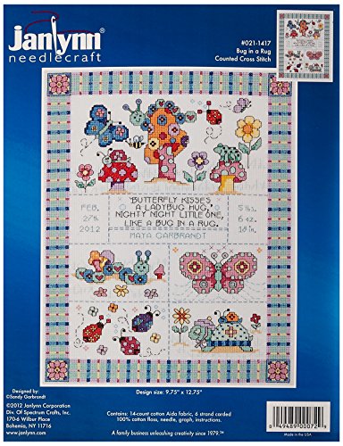 Janlynn 1-Piece Bug in a Rug Counted Cross Stitch Kit