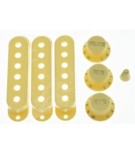 Musiclily Manopole Per Chitarra Stratocaster - Set 2 Tono E 1 Volume, Bianco, Universali - Foto 5